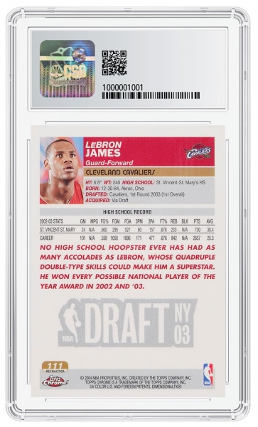 LeBron Chrome Rookie Refractor is First Card Graded by CSG